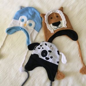 **3 pc Bundle of Animal Hats**